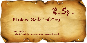 Miskov Szörény névjegykártya